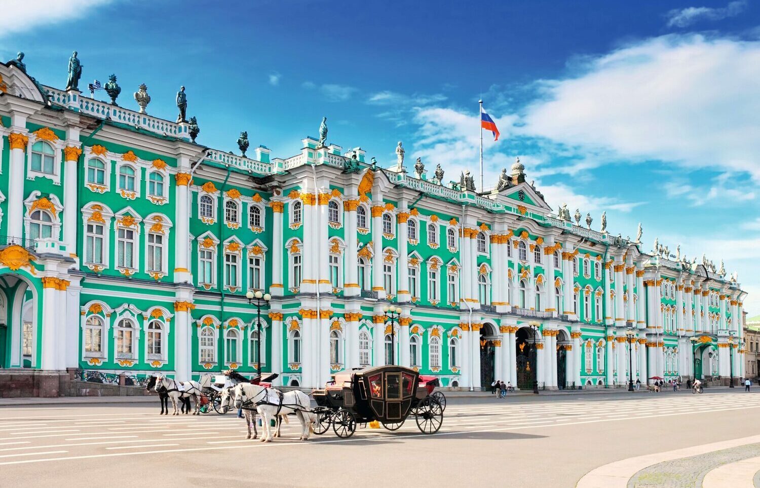 Hermitage Museum exterior view in Saint Petersburg Russia