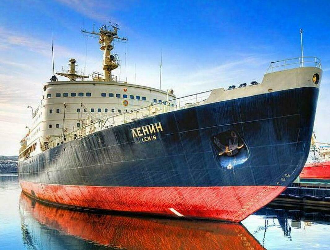 Lenin Nuclear Icebreaker in Murmansk Nuclear icebreaker Lenin preserved as a museum ship in Murmansk harbor, Russia