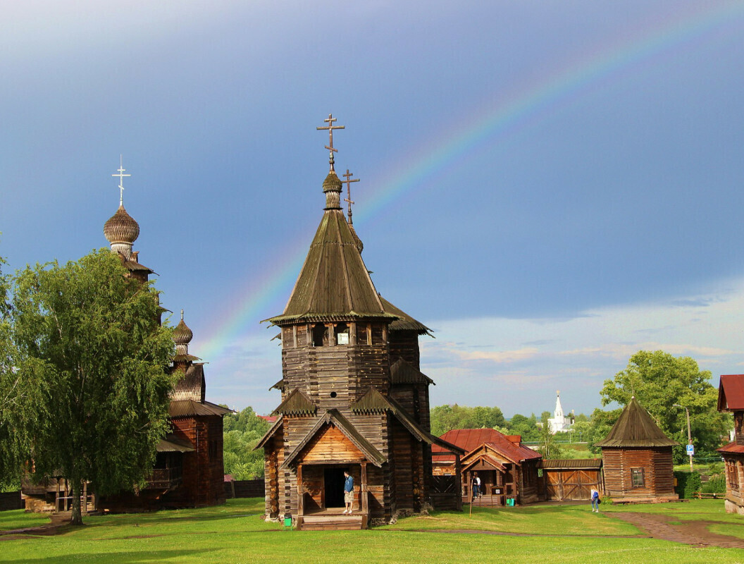 Museum of Wooden Architecture in Suzdal Museum of Wooden Architecture in Suzdal, featuring traditional Russian wooden houses and historic buildings