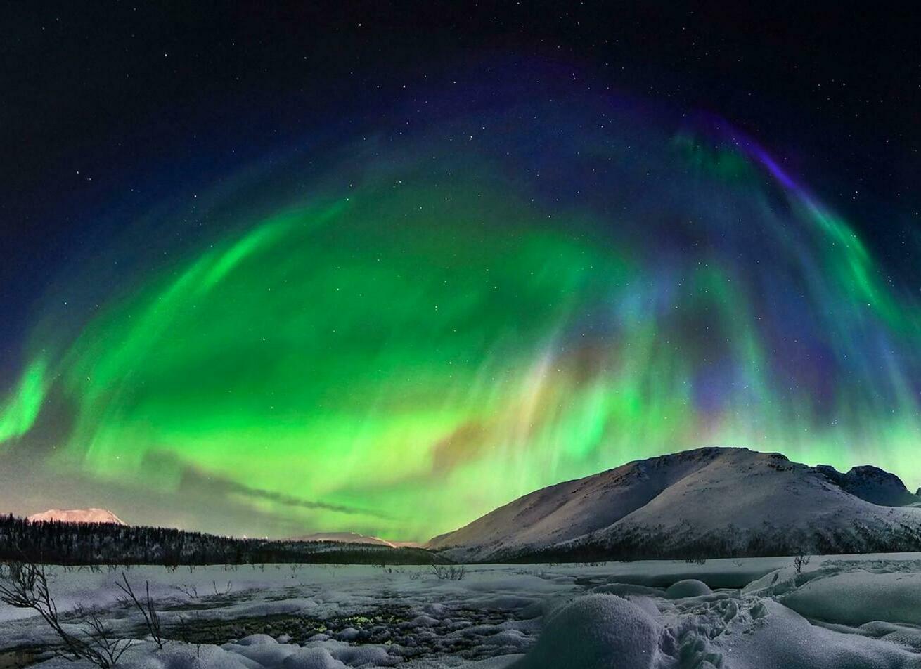 Northern Lights in the Russian Arctic Northern Lights illuminating the Arctic landscape of the Kola Peninsula in northern Russia