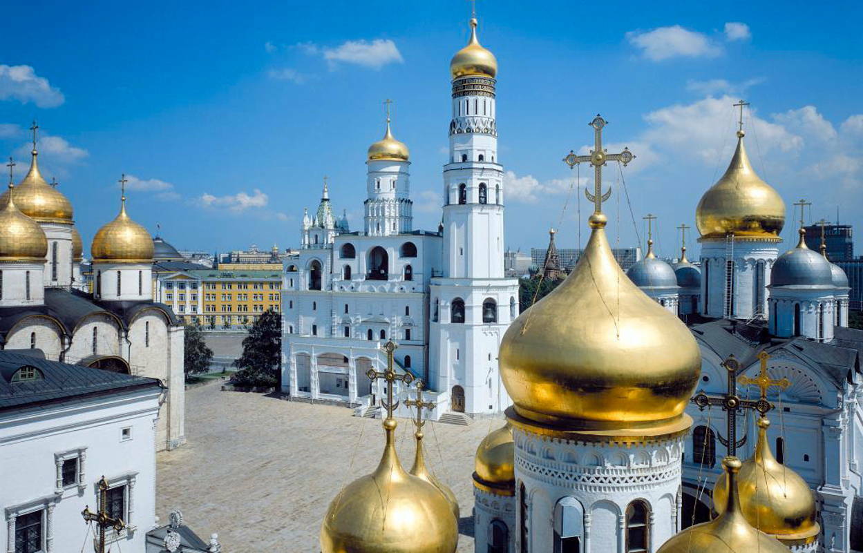 Ivan the Great Bell Tower inside the Moscow Kremlin Russia