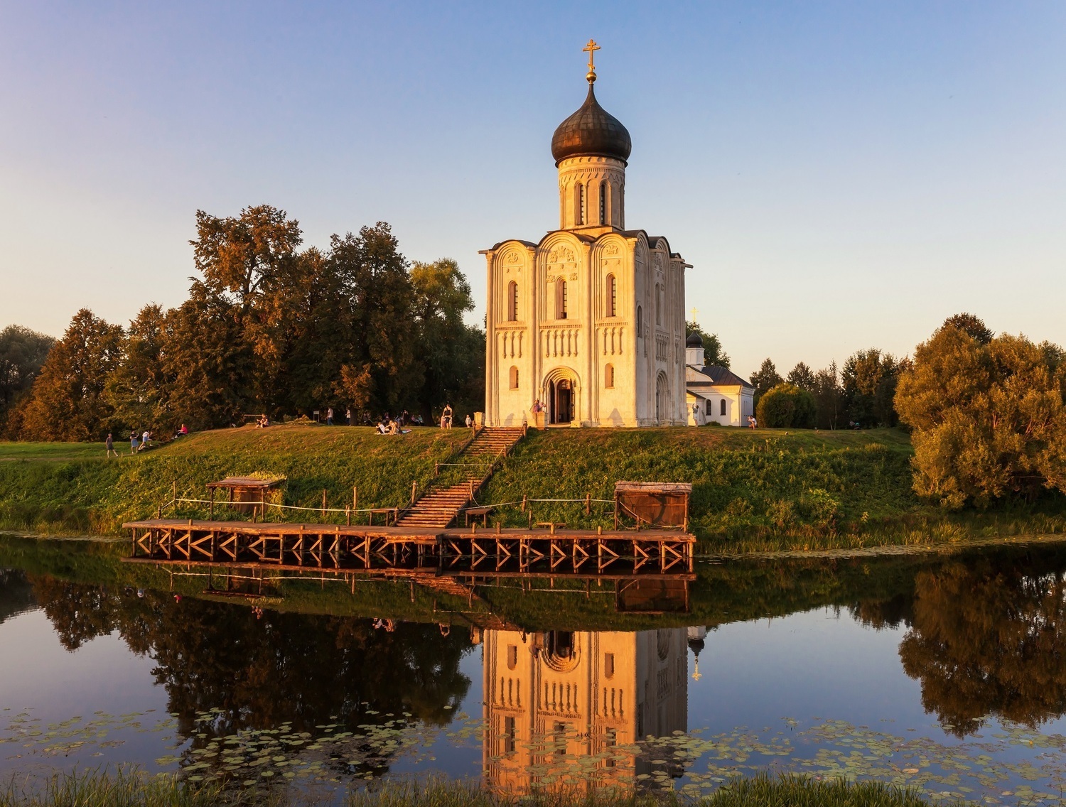 Church of the Intercession on the Nerl Church of the Intercession on the Nerl near Vladimir, a medieval white-stone church surrounded by countryside