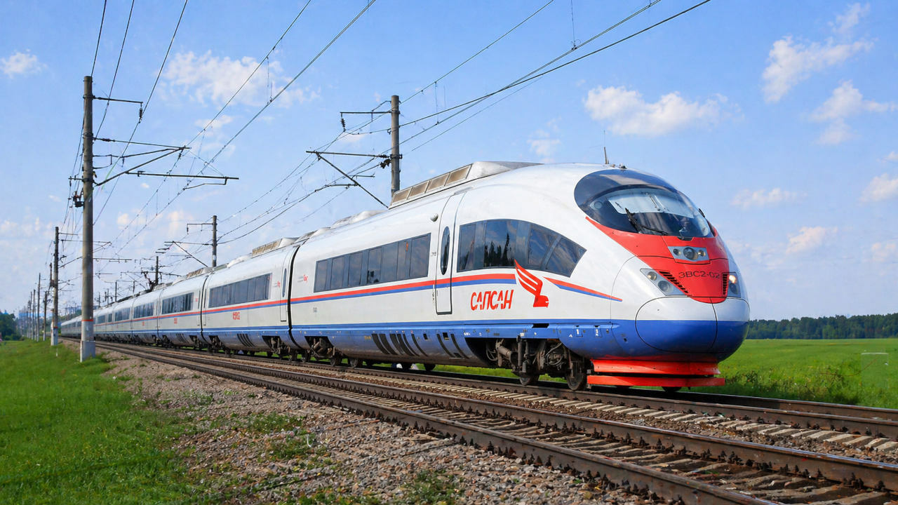 Sapsan high-speed train in Russia