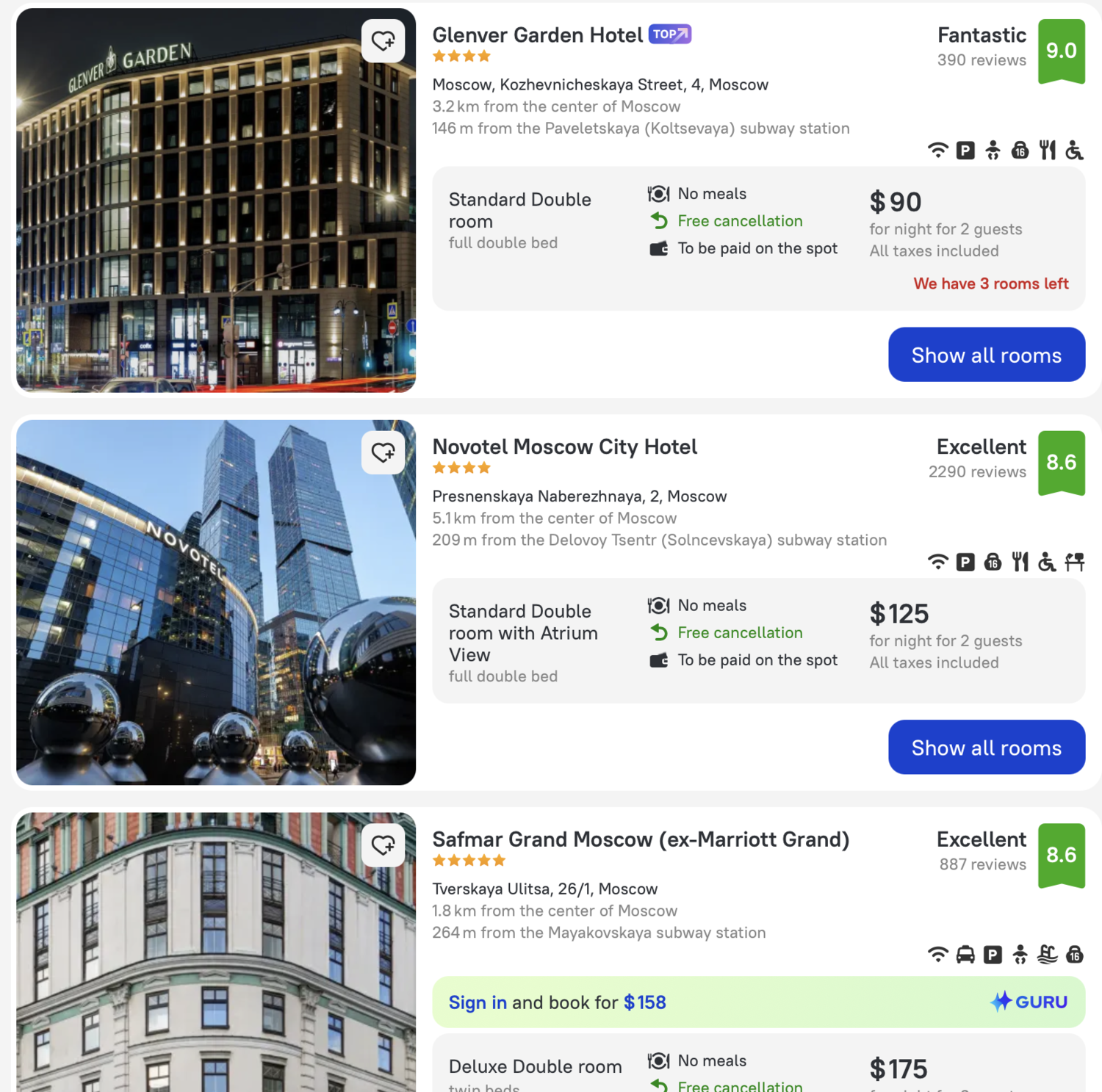 Accommodation Search &amp; Shortlist