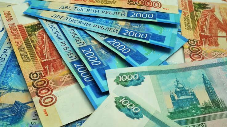 Russian ruble banknotes